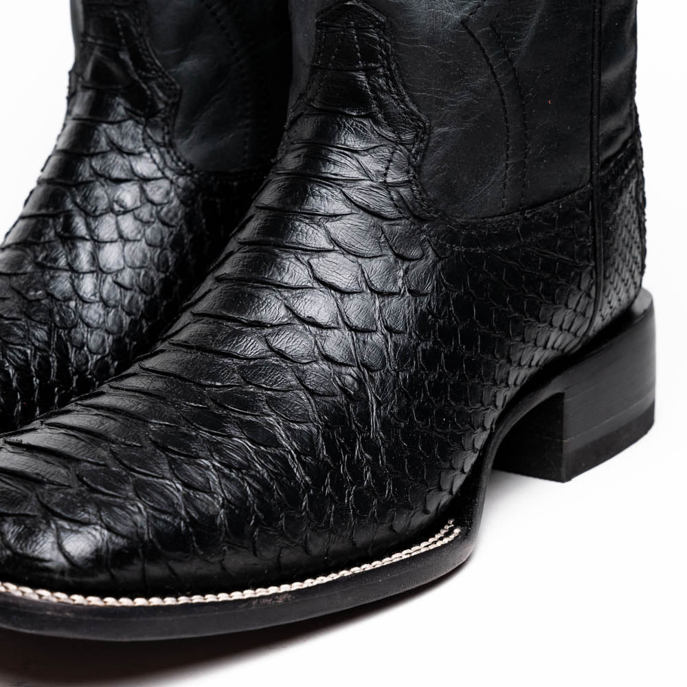 Marco Di Milano Genuine Python Skin Cowboy Boot  Missouri Black