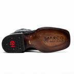 Marco Di Milano Genuine Snake Skin Cowboy Boot  Missouri Black