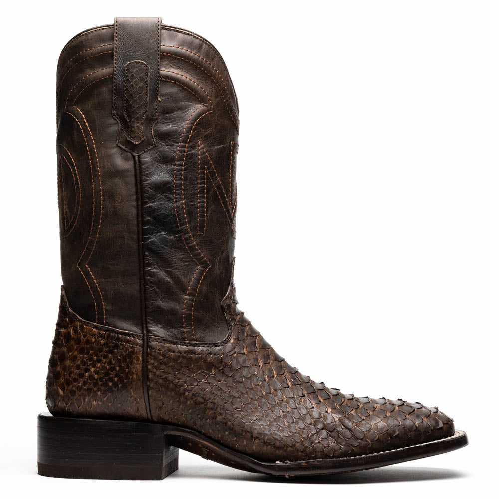 MISSOURI Genuine Snake Skin Cowboy Boot from the Western Collection Brown