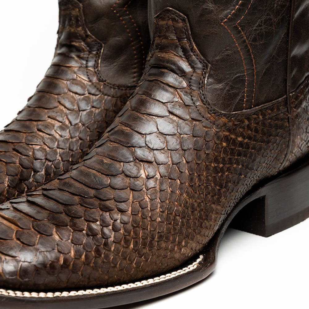 MISSOURI Genuine Snake Skin Cowboy Boot from the Western Collection Brown