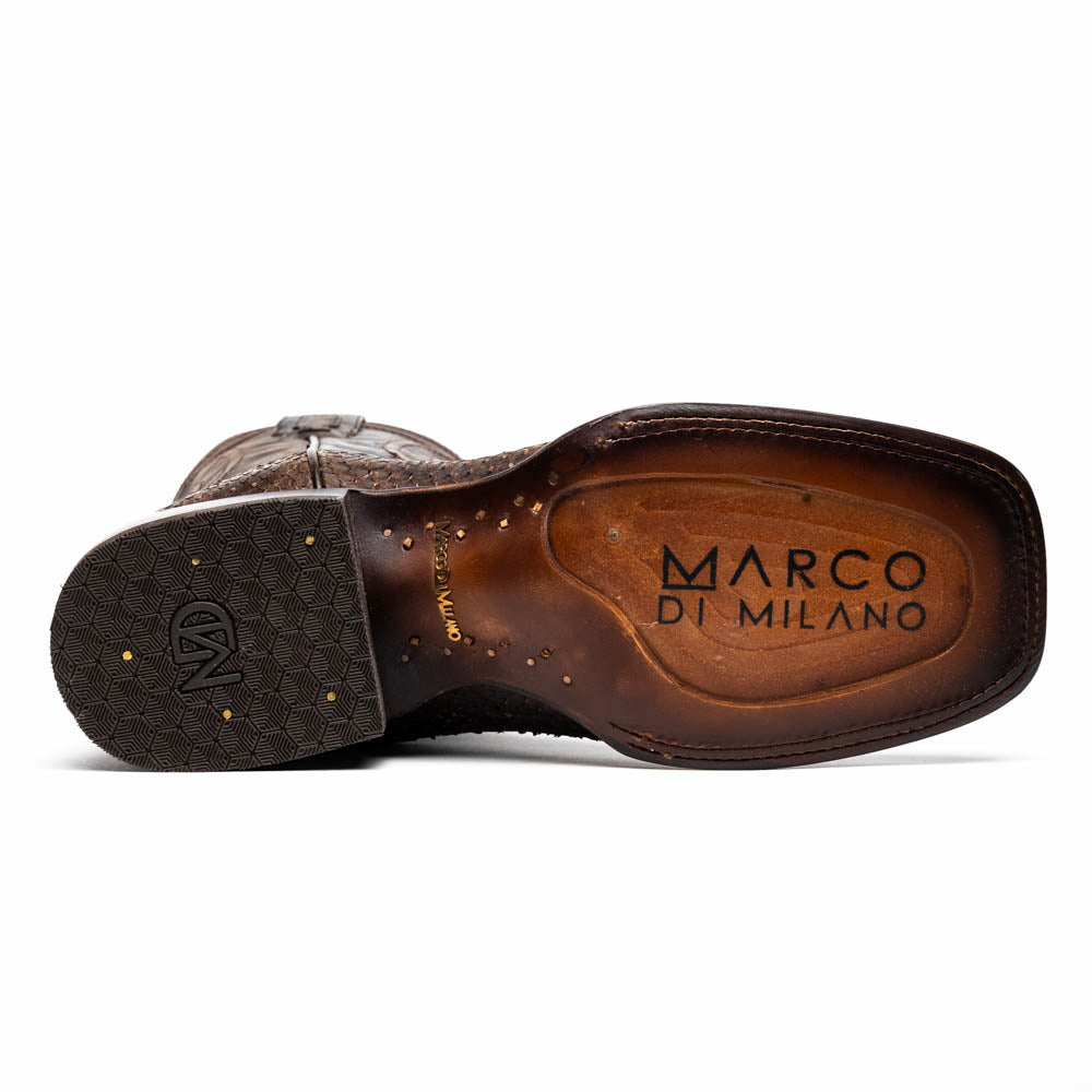 MISSOURI Genuine Snake Skin Cowboy Boot from the Western Collection Brown