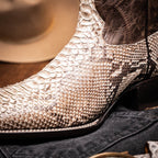 Marco Di Milano Genuine Snake Skin Cowboy Boot Missouri Natural