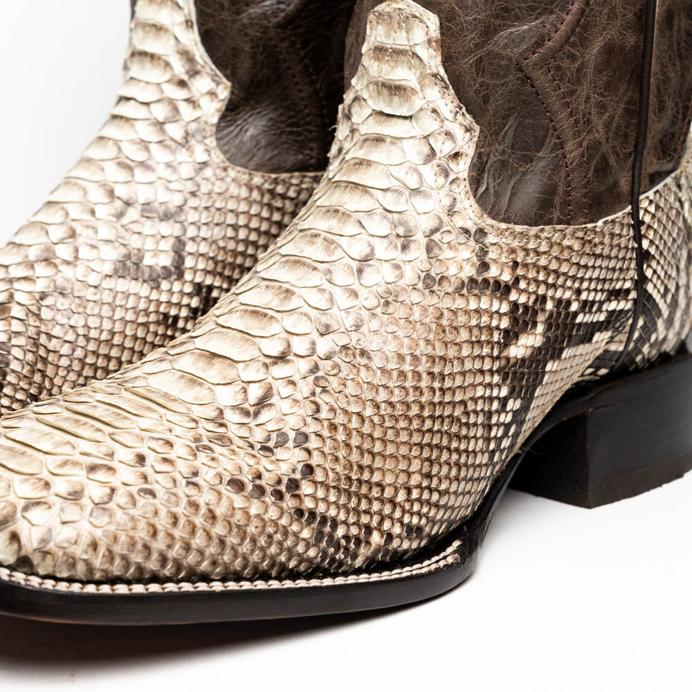 Marco Di Milano Genuine Python Skin Cowboy Boot Missouri Natural