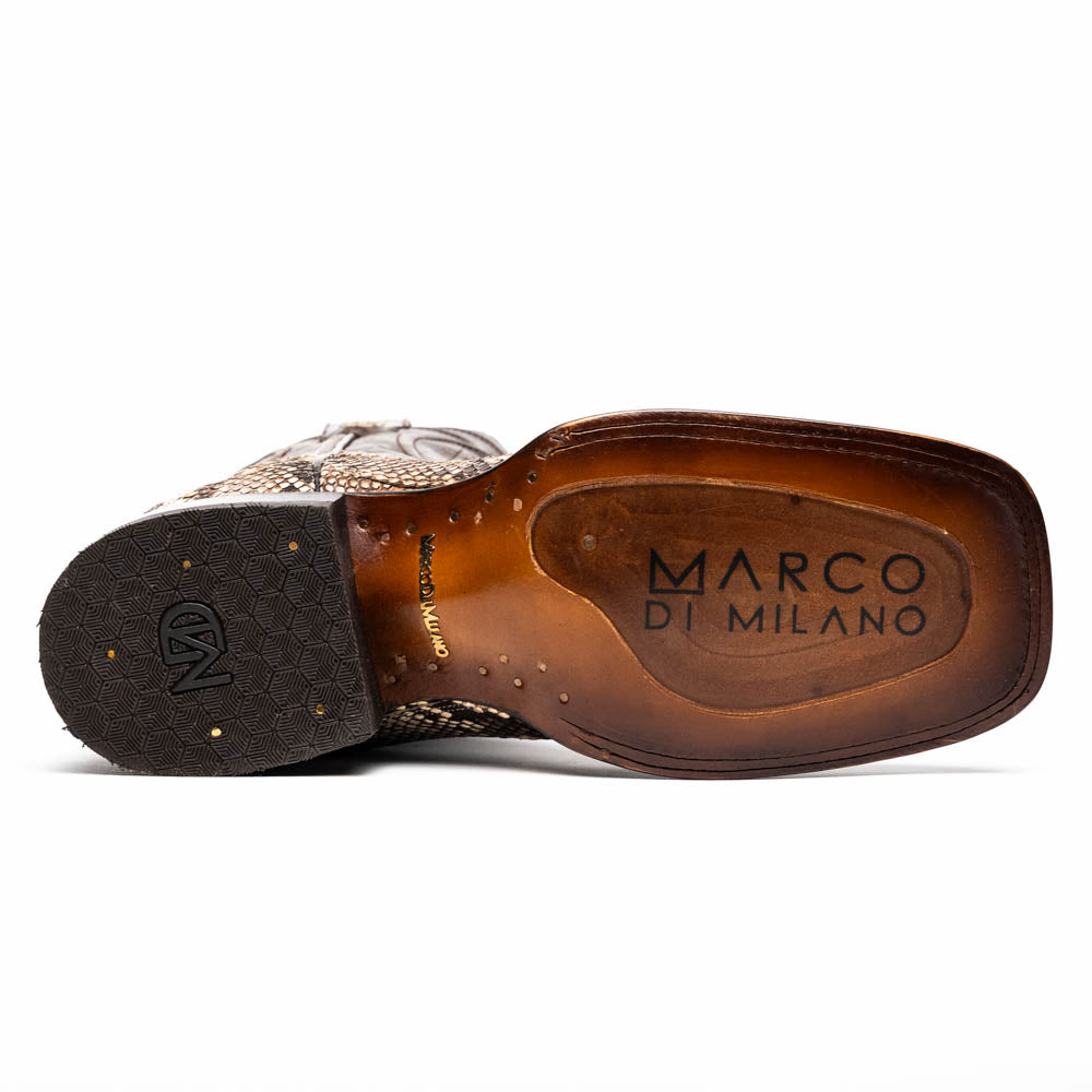 Marco Di Milano Genuine Python Skin Cowboy Boot Missouri Natural
