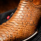 MISSOURI Genuine Snake Skin Cowboy Boot from the Western Collection Cognac