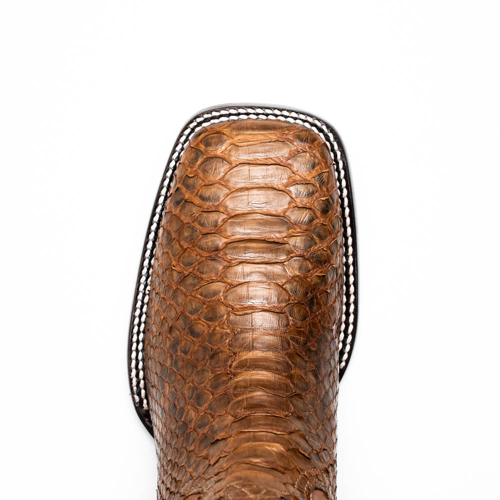 MISSOURI Genuine Snake Skin Cowboy Boot from the Western Collection Cognac