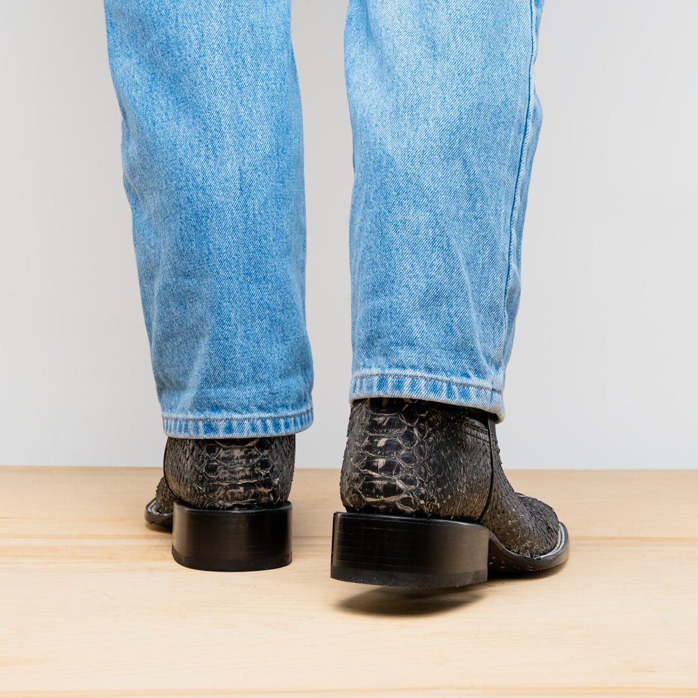 Marco Di Milano Genuine Python Skin Cowboy Boot Missouri Stone White