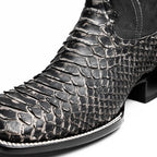 Marco Di Milano Genuine Snake Skin Cowboy Boot Missouri Stone White