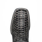 Marco Di Milano Genuine Snake Skin Cowboy Boot Missouri Stone White