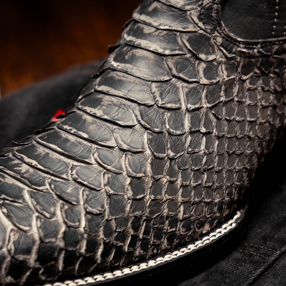 Marco Di Milano Genuine Python Skin Cowboy Boot Missouri Stone White