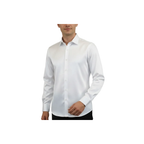 Men's Sports Shirt By Moderno Fancy Silky Satin Long Sleeves MJLS-143 White