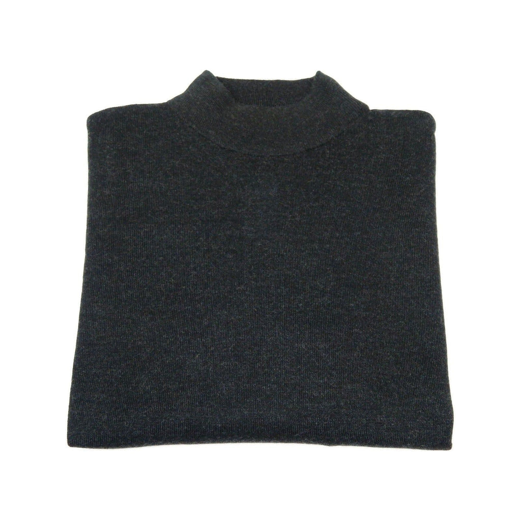 Mock Neck Merinos Wool Sweater PRINCELY From Turkey Soft Knits 1011 - 00 Charcoal - J.Valintin Men's Wear Legend - 1011 - 00 - Charcoal - M