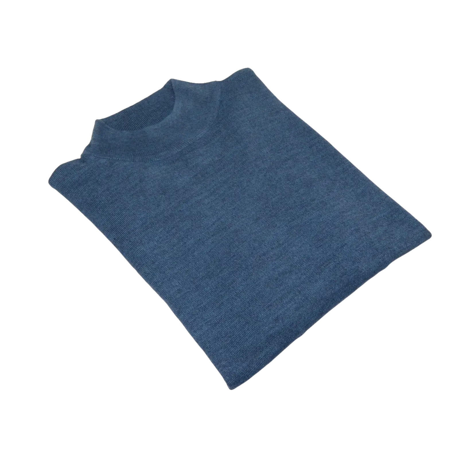 Mock Neck Merinos Wool Sweater PRINCELY Turkey Soft Knits 1011 - 00 Denim Blue - J.Valintin Men's Wear Legend - 1011 - 00 - Denim - M