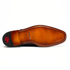 Genuine ostrich leg leather upper Shoes Napoli Black