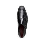 Genuine ostrich leg leather upper Shoes Napoli Black