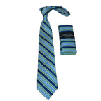Men's  Nautica Tie and Hankie Set Woven Silky Feel #Nautica-7 Green Blue