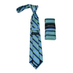 Men's  Nautica Tie and Hankie Set Woven Silky Feel #Nautica-7 Green Blue