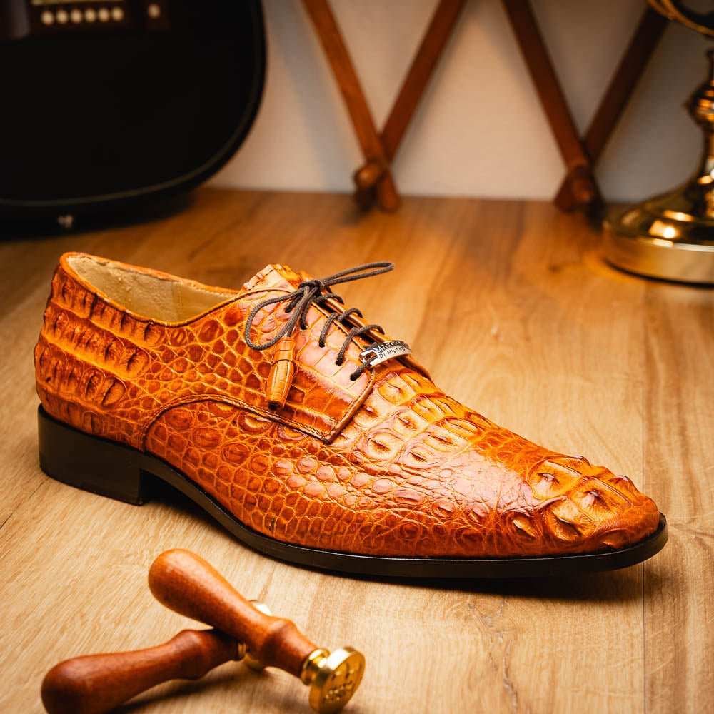 Marco Di Milano genuine Premium Nile Crocodile Skin Italian leather Nilo Brandy