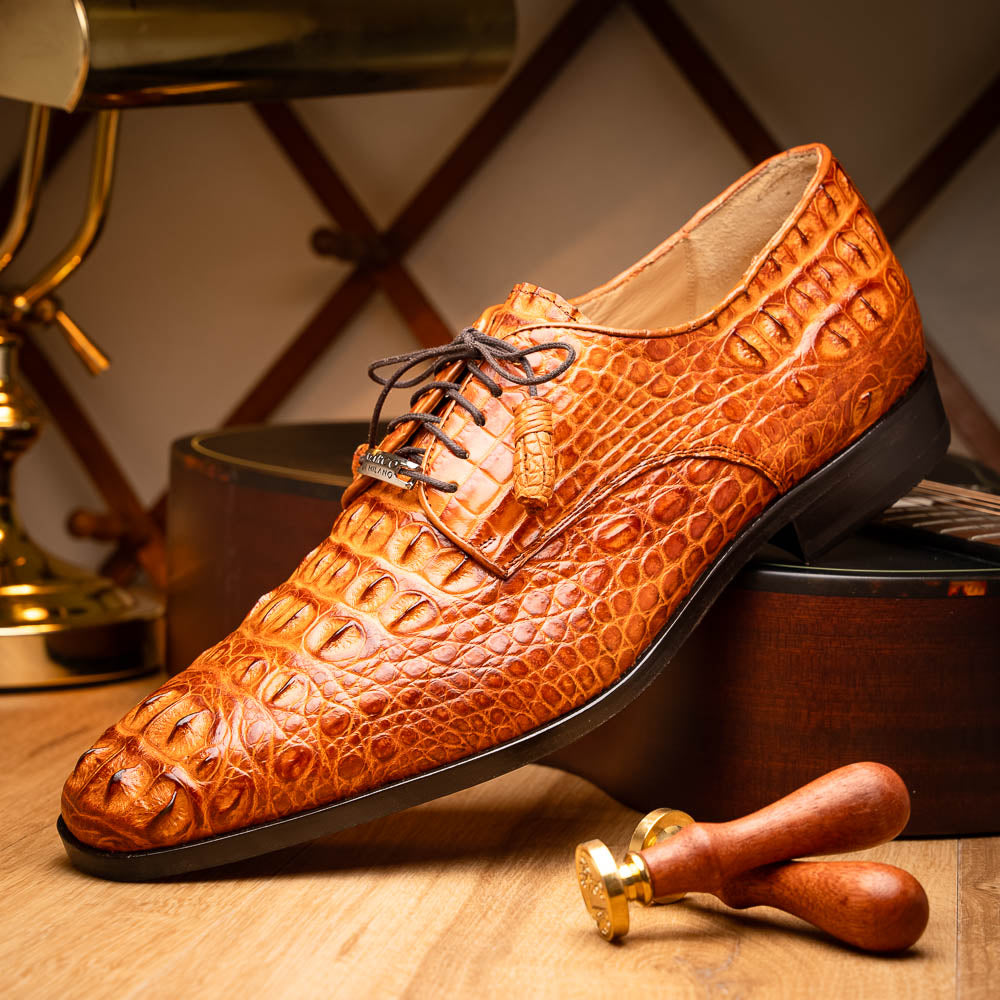 Marco Di Milano genuine Premium Nile Crocodile Skin Italian leather Nilo Brandy