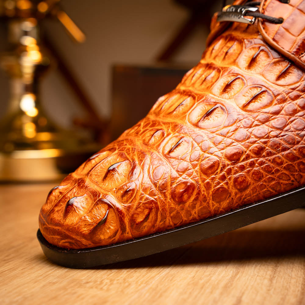 Marco Di Milano genuine Premium Nile Crocodile Skin Italian leather Nilo Brandy