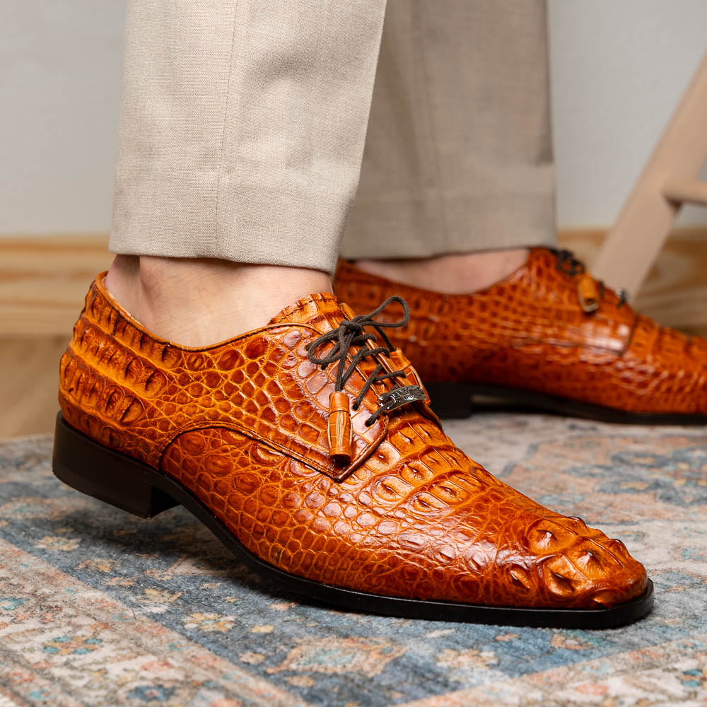 Marco Di Milano genuine Premium Nile Crocodile Skin Italian leather Nilo Brandy