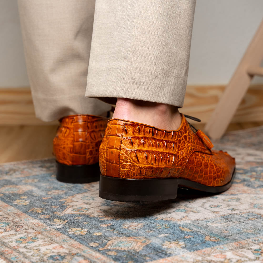 Marco Di Milano genuine Premium Nile Crocodile Skin Italian leather Nilo Brandy