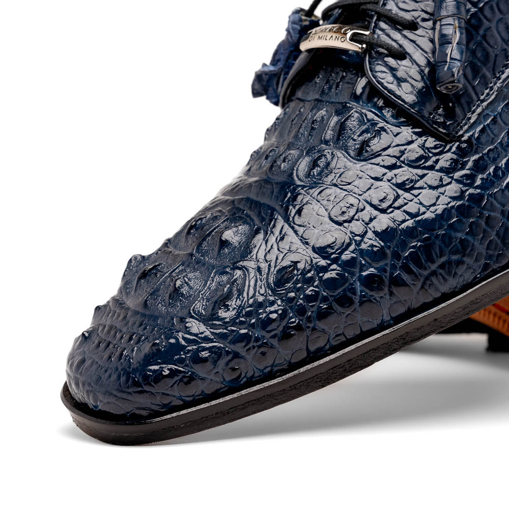 Marco Di Milano genuine Premium Nile Crocodile Skin Shoes, Italian leather Nilo Navy