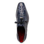 Marco Di Milano genuine Premium Nile Crocodile Skin Shoes, Italian leather Nilo Navy