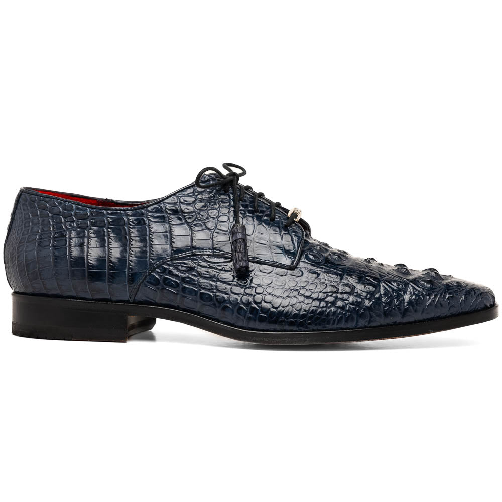 Marco Di Milano genuine Premium Nile Crocodile Skin Shoes, Italian leather Nilo Navy