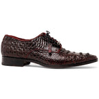 Men's Shoes genuine Premium Nile Crocodile Skin, Italian Finished-Tan leather Nilo Wine
