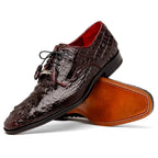 Men's Shoes genuine Premium Nile Crocodile Skin, Italian Finished-Tan leather Nilo Wine