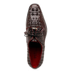 Men's Shoes genuine Premium Nile Crocodile Skin, Italian Finished-Tan leather Nilo Wine