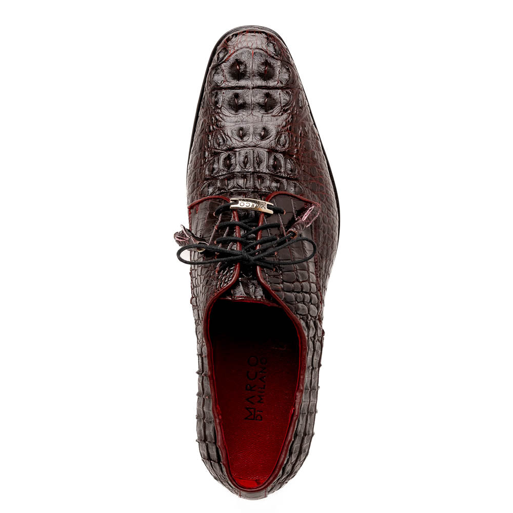 Men's Shoes genuine Premium Nile Crocodile Skin, Italian Finished-Tan leather Nilo Wine