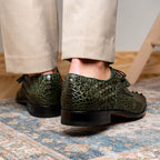 Nilo Genuine Crocodile Skin Deby's Oxford Dress Shoes Forest Green