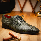 Nilo Genuine Crocodile Skin Deby's Oxford Dress Shoes Forest Green