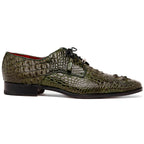 Nilo Genuine Crocodile Skin Deby's Oxford Dress Shoes Forest Green