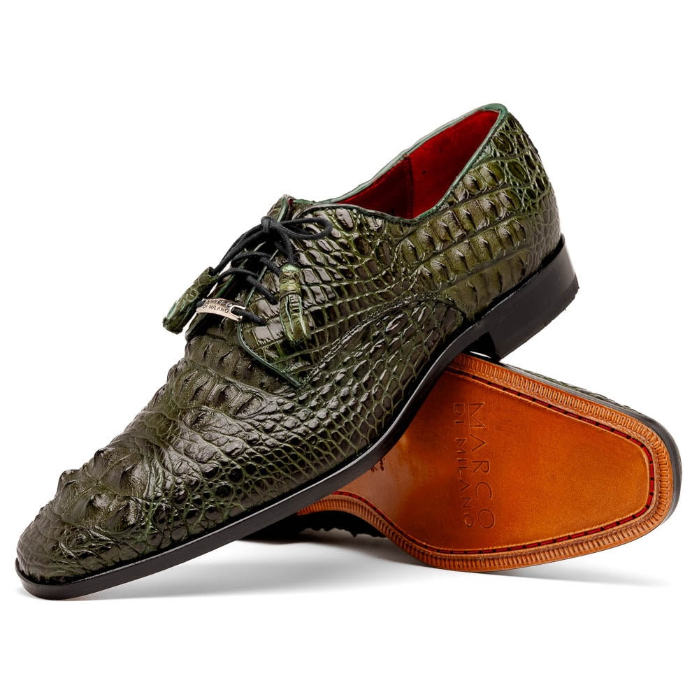 Nilo Genuine Crocodile Skin Deby's Oxford Dress Shoes Forest Green