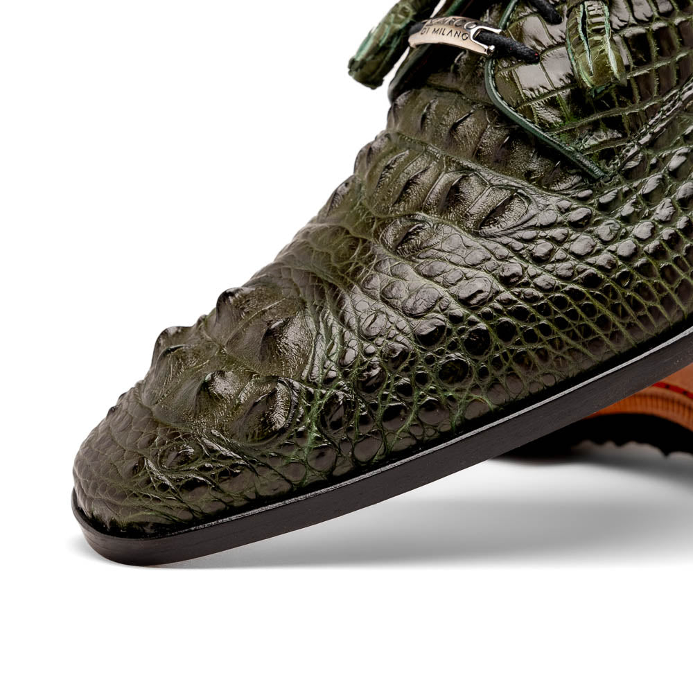 Nilo Genuine Crocodile Skin Deby's Oxford Dress Shoes Forest Green