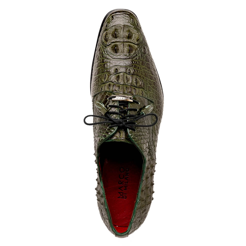 Nilo Genuine Crocodile Skin Deby's Oxford Dress Shoes Forest Green