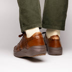 Nino Bay Genuine Caiman crocodile Fashion Sneaker Brown Apache