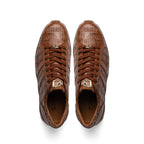 Nino Bay Genuine Caiman crocodile Fashion Sneaker Brown Apache