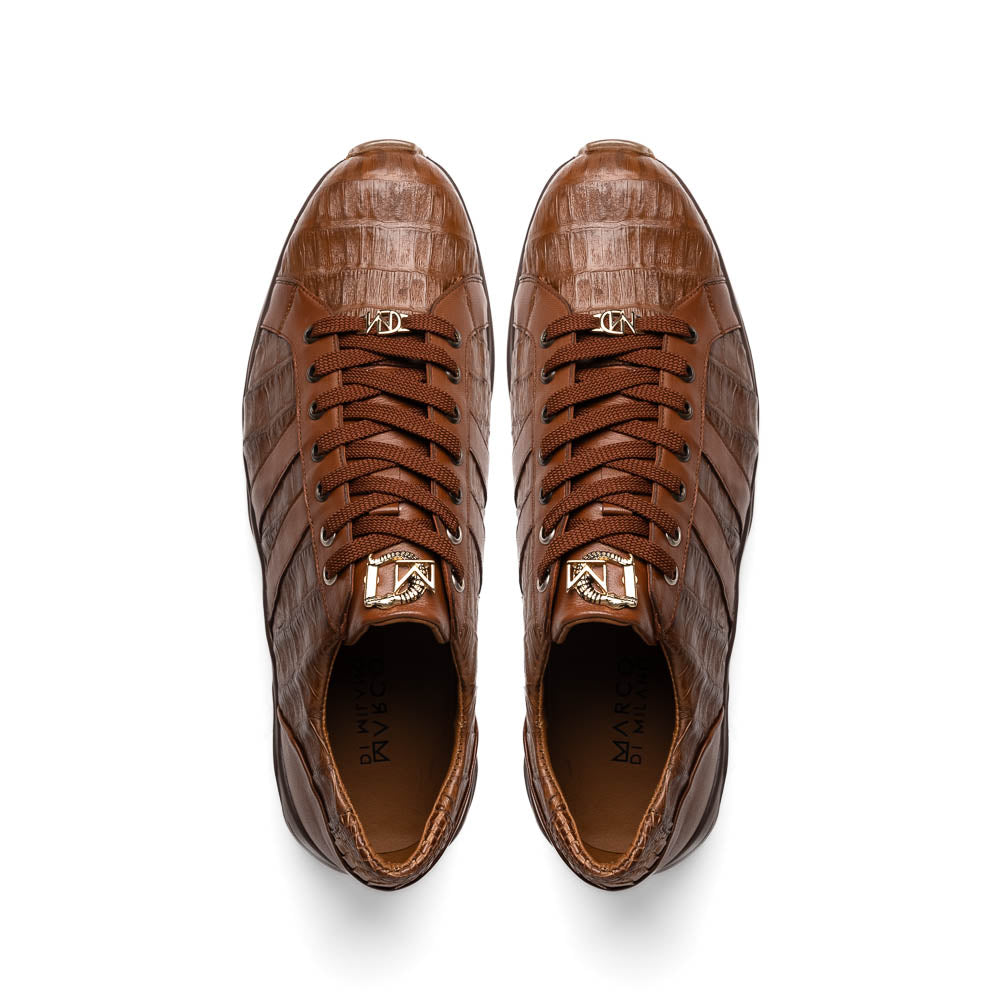 Nino Bay Genuine Caiman crocodile Fashion Sneaker Brown Apache