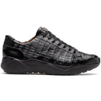 Nino Men'sGenuine Caiman Crocodile Fashion Sneaker  Black