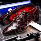 Marco Di Milano Genuine Pirarucu Exotic Lace-Up Olivieri Blackcherry