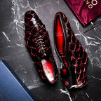 Marco Di Milano Genuine Pirarucu Exotic Lace-Up Olivieri Blackcherry