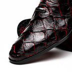 Marco Di Milano Genuine Pirarucu Exotic Lace-Up Olivieri Blackcherry