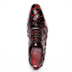 Marco Di Milano Genuine Pirarucu Exotic Lace-Up Olivieri Blackcherry