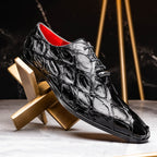Marco Di Milano Genuine Pirarucu Exotic Lace-Up Oxford Shoes Olivieri Black