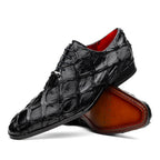 Marco Di Milano Genuine Pirarucu Exotic Lace-Up Oxford Shoes Olivieri Black