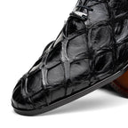 Marco Di Milano Genuine Pirarucu Exotic Lace-Up Oxford Shoes Olivieri Black